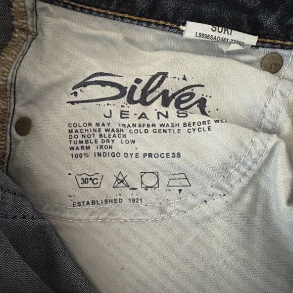 Silver Jeans Co Women 28 x 26 Suki Mid Rise Skinny Jeans Dark Wash Stretch Denim - Picture 7 of 11